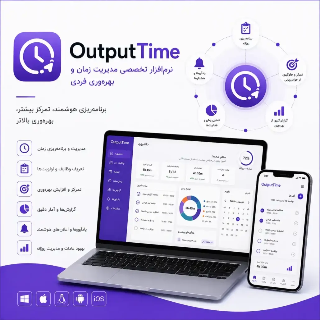 OutputTime نرم افزار تخصصی مدیریت زمان و بهره وری فردی از دیسی مرجع تخصصی مهندسی معکوس و دانلود نرم افزار های تخصصی